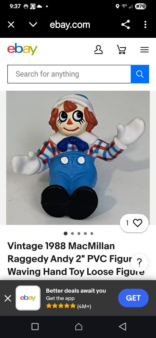 Vintage 1988 Macmillian Raggedy Andy