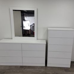 Dresser Whit Mirror And Chest - Cómoda Con Espejo Y Gavetero 