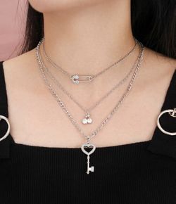 3 layers chain necklace