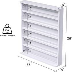 🥨Wood Nail Polish Rack, Wall Mount Nail Polish Organizer, 6 Layers Nail Salon Storage Display Shelves Perfume Bottles Essential Oil Holder w/Acrylic 