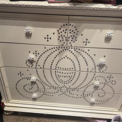 Disney Princess Fairytale White Jeweled Carriage Cabinet