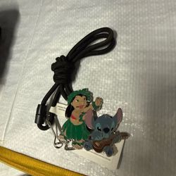 Disney Cast Member Bolo ID Lanyard Hula Dancing Lilo & Stitch Playing Ukulele