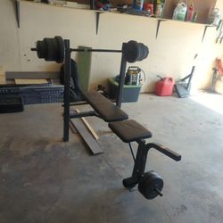 Bench With Weights  And Bar