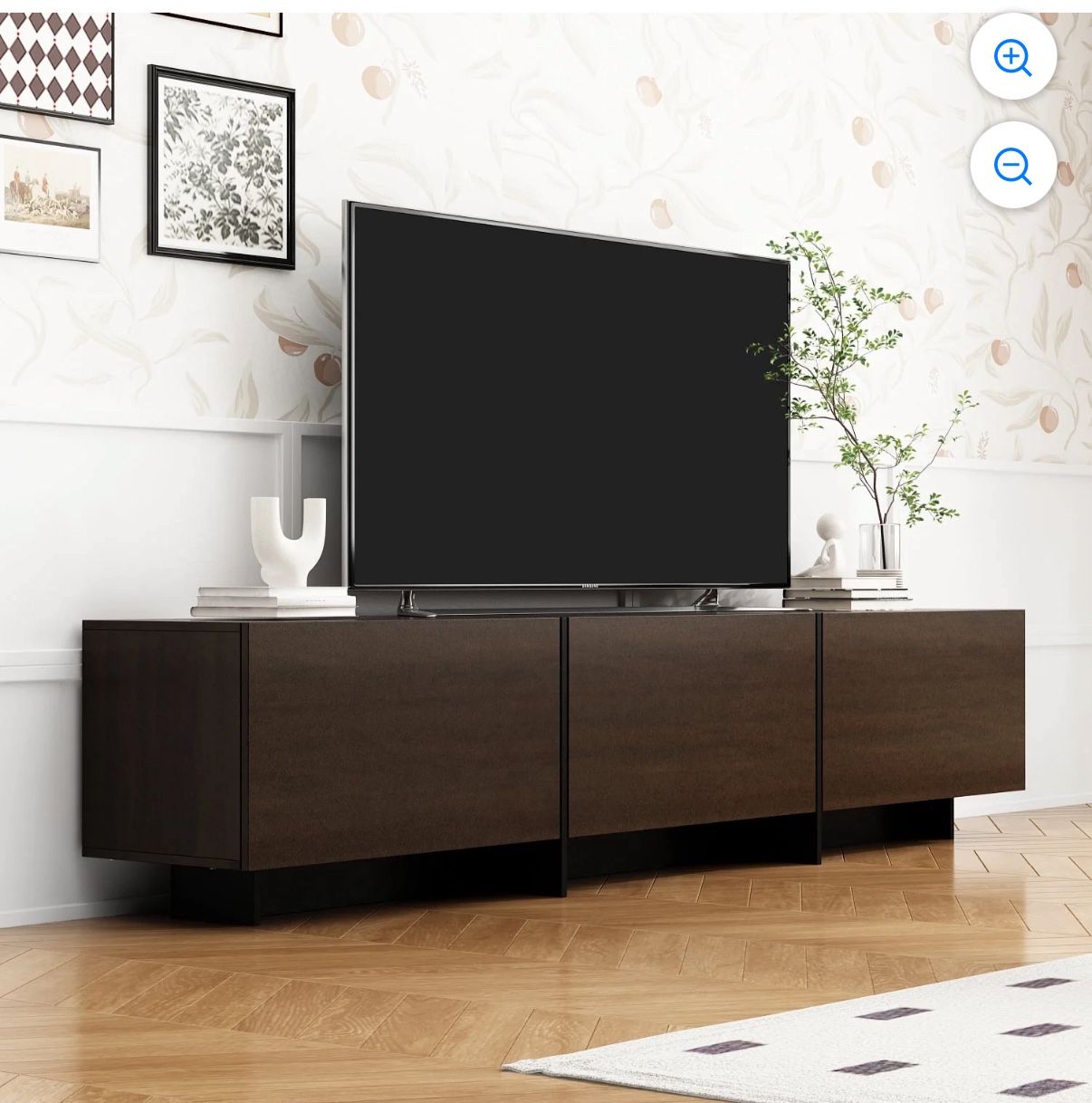 Wide TV Stand with 3 Flip-Down Drawers