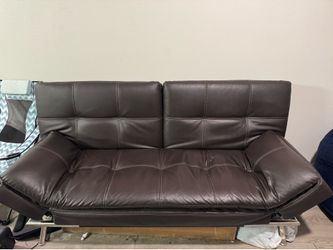 Relax-A-Lounger Euro Lounger (Costco) in dark brown bonded leather