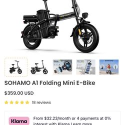SOHAMO A1 Folding Mini E-Bike