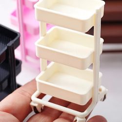 Miniature Dollhouse 3-Tier Rolling Cart