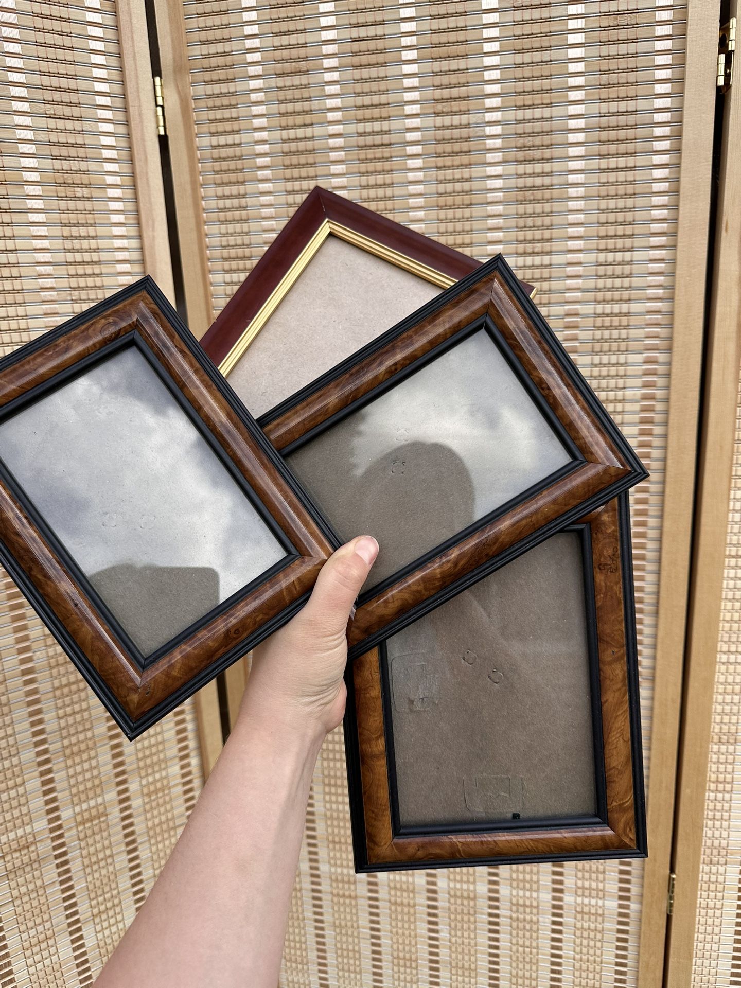 Set of 5 Vintage Wood-Look Photo Frames
