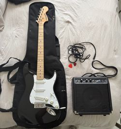 Fender electric guitar with Amp