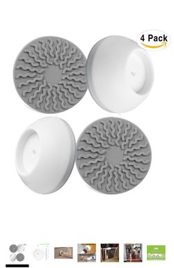 4 Pack Baby Gates Wall Cups, Safety Wall Bumpers Guard Fit for Bottom of Gates, Doorway, Stairs, Baseboard, work with Dog Pet Child Kid Pressure Moun