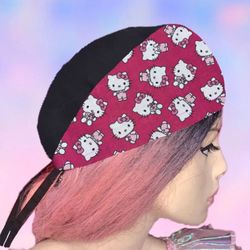 Hello Kitty Surgical Cap,  Scrub Cap, Doctor Hat, Chemo Hat 