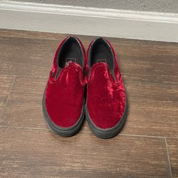 Vans Classic Slip On Oxblood Black Velvet