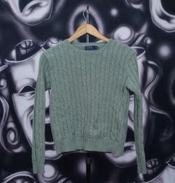 Womens Polo Ralph Lauren Cable Knit Crewneck Sweater Size Medium