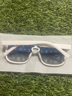 Louis Vuitton White Sunglasses Blue Monogram Lenses