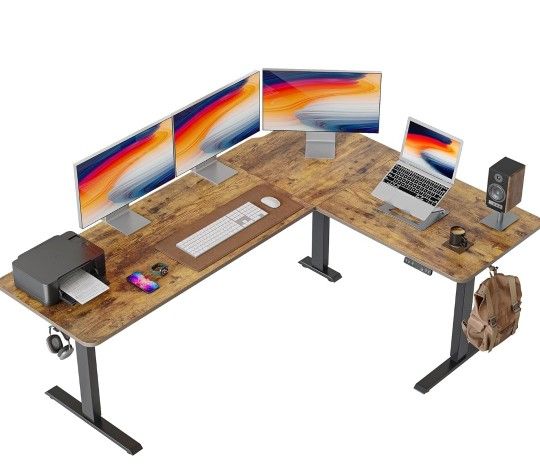 L Shaped Adjustable Standing Desk
