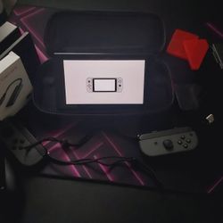 Nintendo Switch With Extra Accessories And Storage