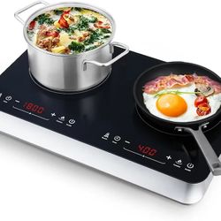 Portable Double Induction Cooktop – Dual Burner 1800W, Touch Control, Child Lock, Timer
