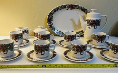 Discover Exclusive Rare 1995 Macys CoffeeTea Christmas Red Ribbon The Cellar Set