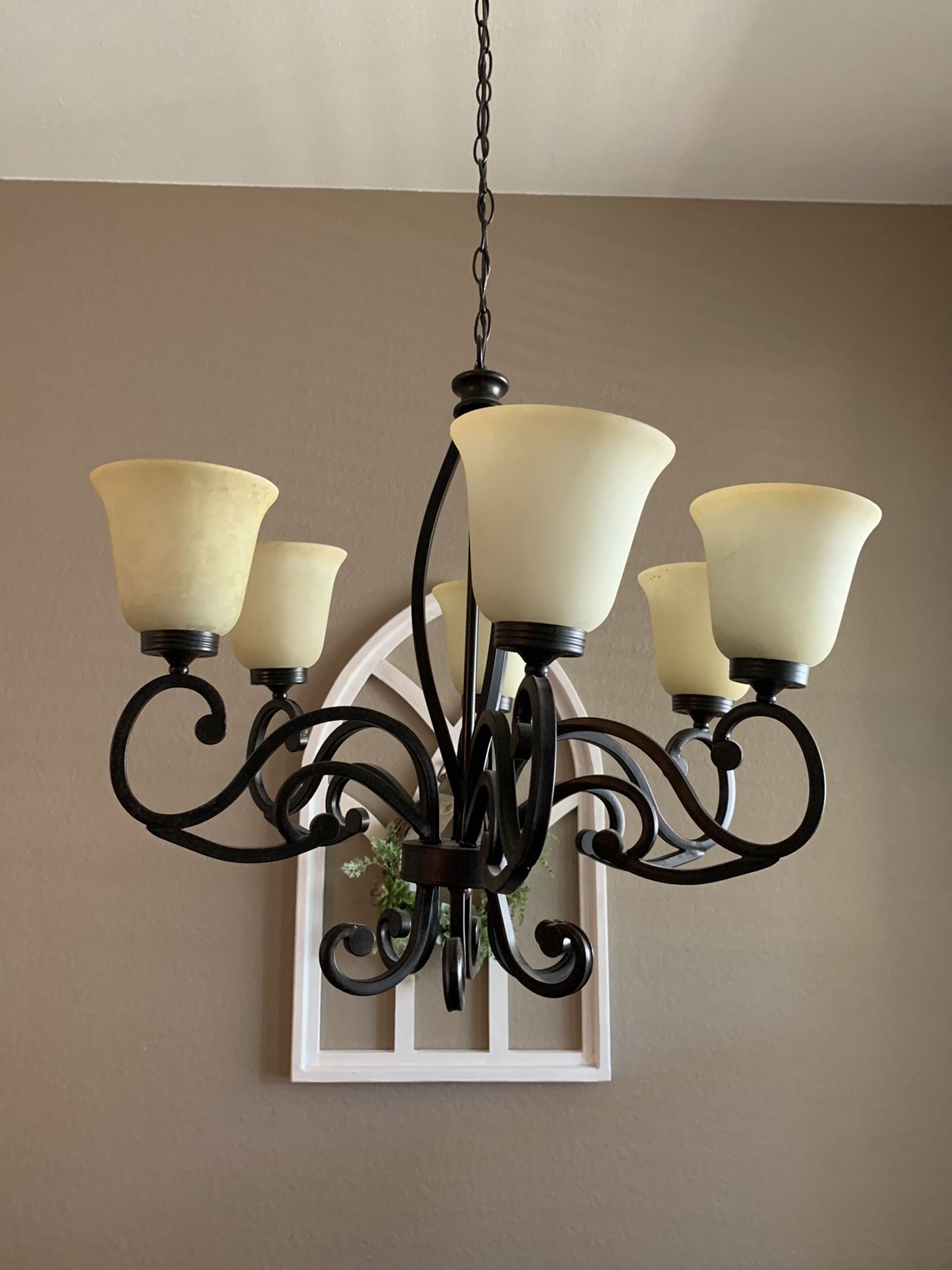 6 light bronze chandelier