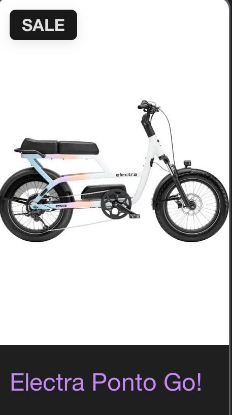 Electra Ponto Go Electric Bike 26 Miles Per/hr
