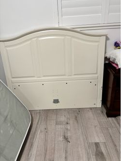 White full bed includes mattress