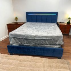 Brand New Queen LED Bed Frame With Mattress & Boxspring For Only $399 🚨 Ready For Delivery Today 🚚