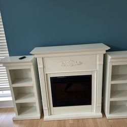 Used Electrical fireplace with removable shelves - must pick up