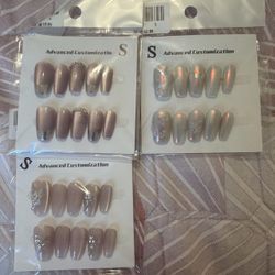Press-On Nail Sets – 3 Packs Size S