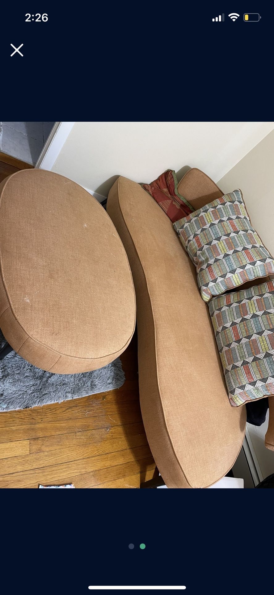 Small Chaise And Ottoman