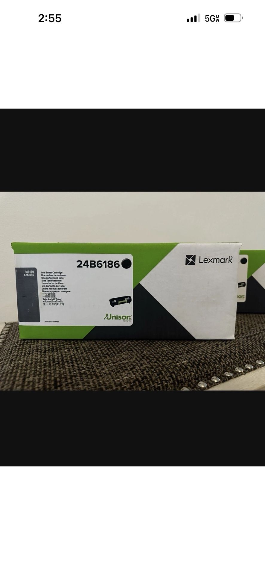 LOT Of 4 GENUINE LEXMARK 24B6186 BLACK TONER CARTRIDGE