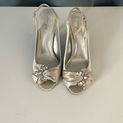 Silver High Heels Size 8.5 
