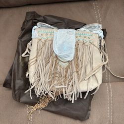 Montana West Tan ball chain fringed cross body NWT