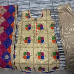 Girl 3 Piece Fancy Multicolor Dress 