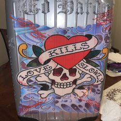 Vintage Y2K ED HARDY Skull Love Kills Slowly Rolling Carry-On and duffel bag