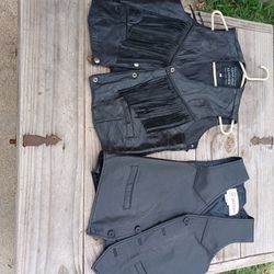 Never Worn 2 Black Leather Vests