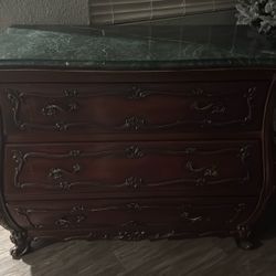Dresser Solid Wood With Marble Countertop