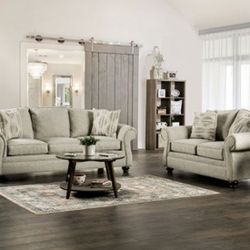 Brand New Cream Sofa And Love Seat W Pillows Included 