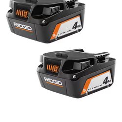 RIDGID 18V Lithium-Ion 4.0 Ah Battery (2-Pack)