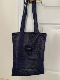 Authentic Chanel 2023 Holiday Gift Blue & Gold Tote With Box