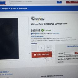 OEM Whirlpool Black Jenn Air Radiant Cartridge JEA8120ADB