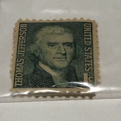 VINTAGE 1960's Thomas Jefferson 1 Cent "Green" Stamp Postage - USA