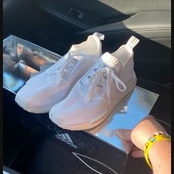 Size 9 Men’s adidas NMD White On White 