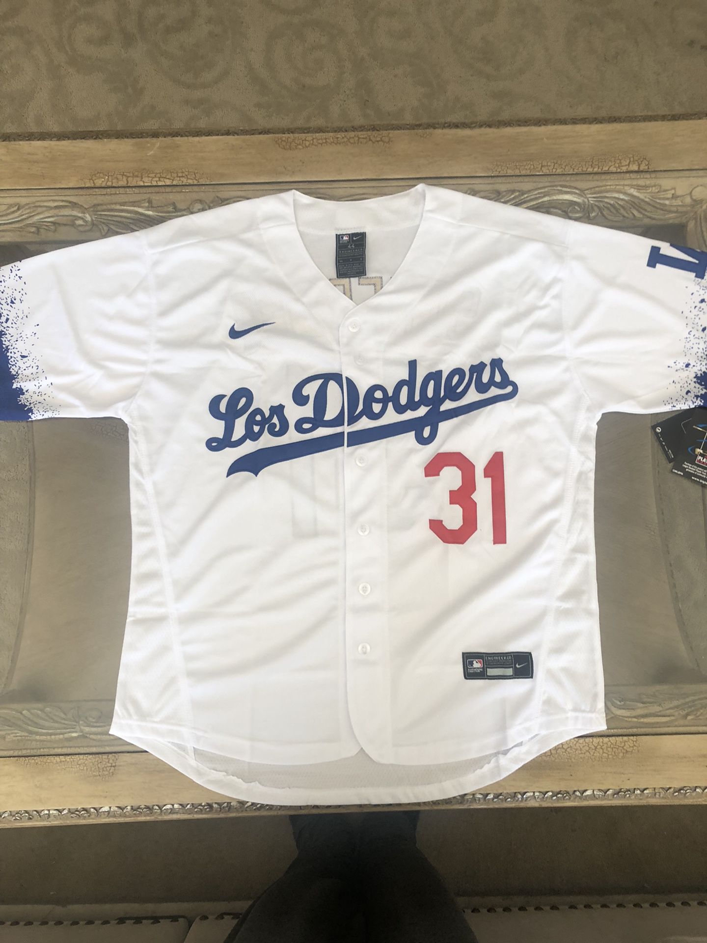Max Scherzer City Edition Jersey NEW Mens Large White Los Angeles Dodgers