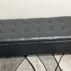 New Large Black Ottoman With Storage