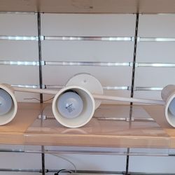 White 3 Light Fixtures  22 Inches Long