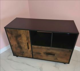 Rustic Industrial Mobile File Cabinet / Storage Sideboard