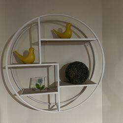 Modern Round Wall Shelf (White) — Make Me an Offer