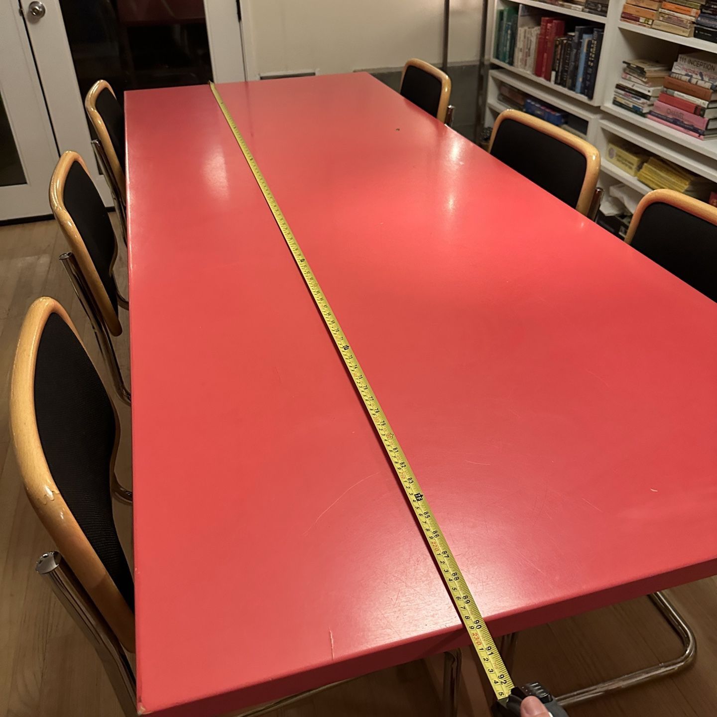 Pink Lacquer Dining Table Large