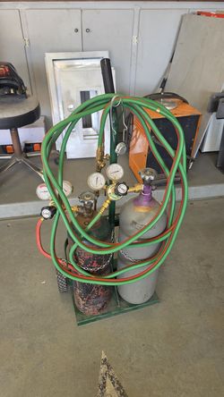 Harris Oxy-Acetylene Torch Set with Owner Tanks & Cart