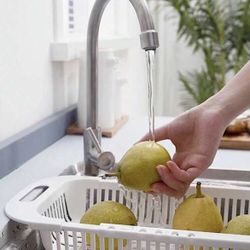 1pc Retractable Drainer Basket Foldable Laundry Rack Telescopic Fruit Rack Fruit Washing Basket Sink Colander Strainer Basket Fruit Strainer Basket Pp